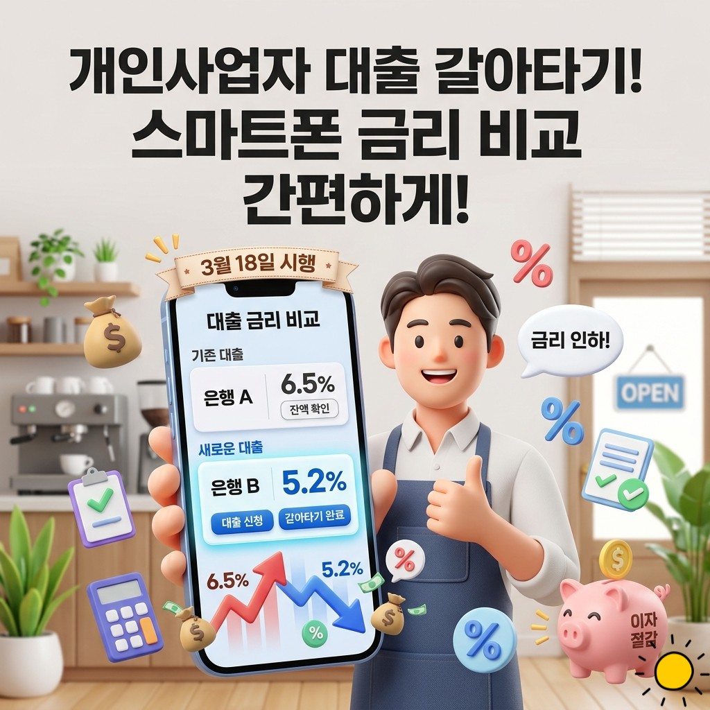 개인사업자-대환대출-스마트폰금리비교-간편신청