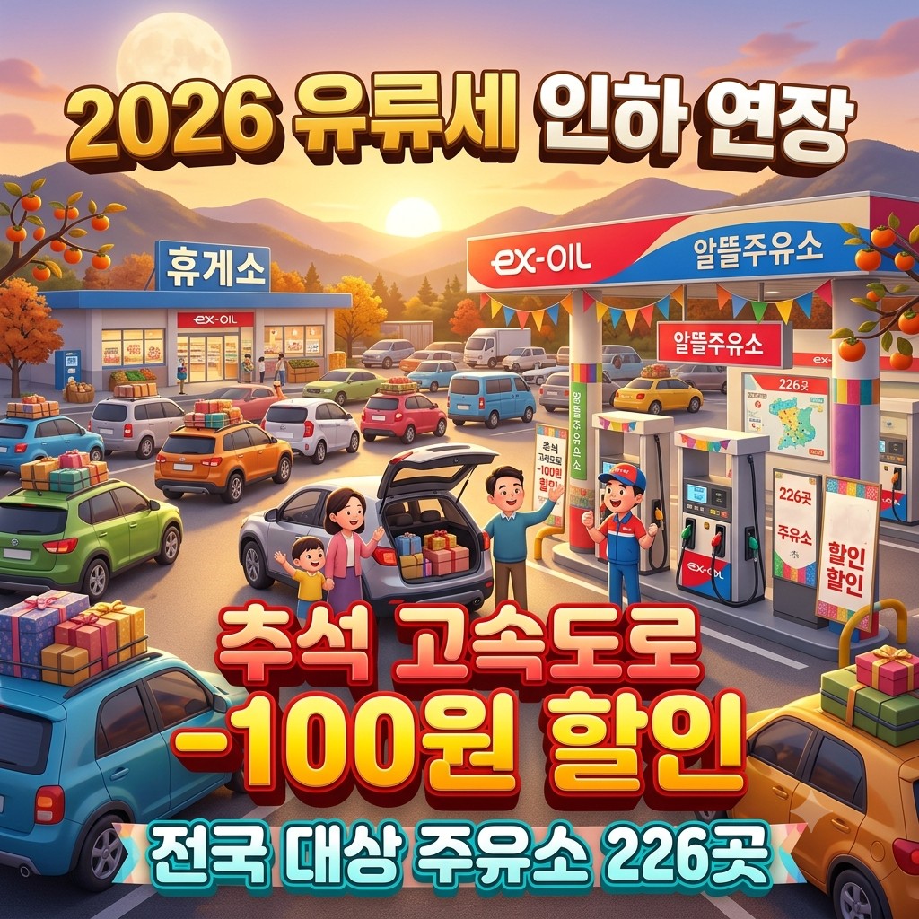 2026 유류세 인하 연장 추석 주유소 100원 할인
